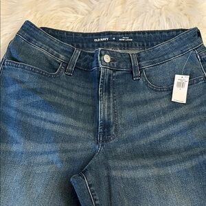 Old Navy Women's Dark Blue High Rise Loose Fit Jeans